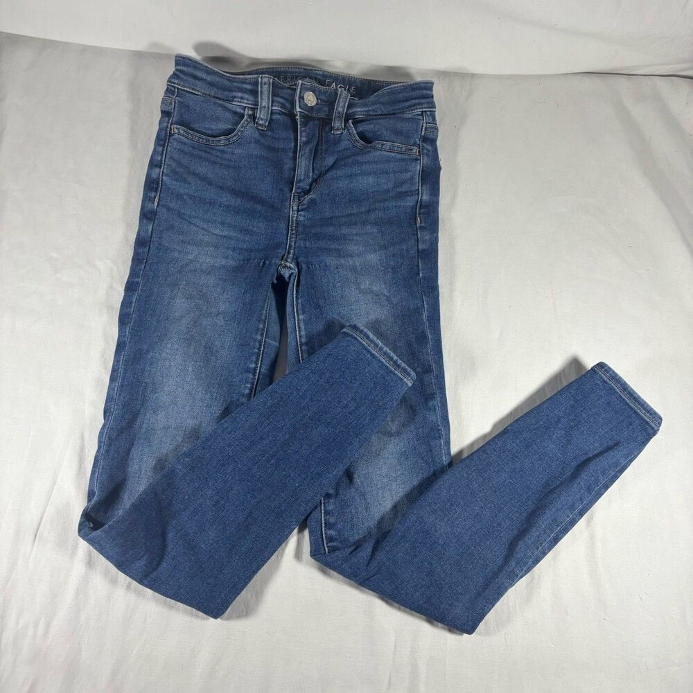 American Eagle Next Level Stretch High Rise Jeans Size 00 Short Blue